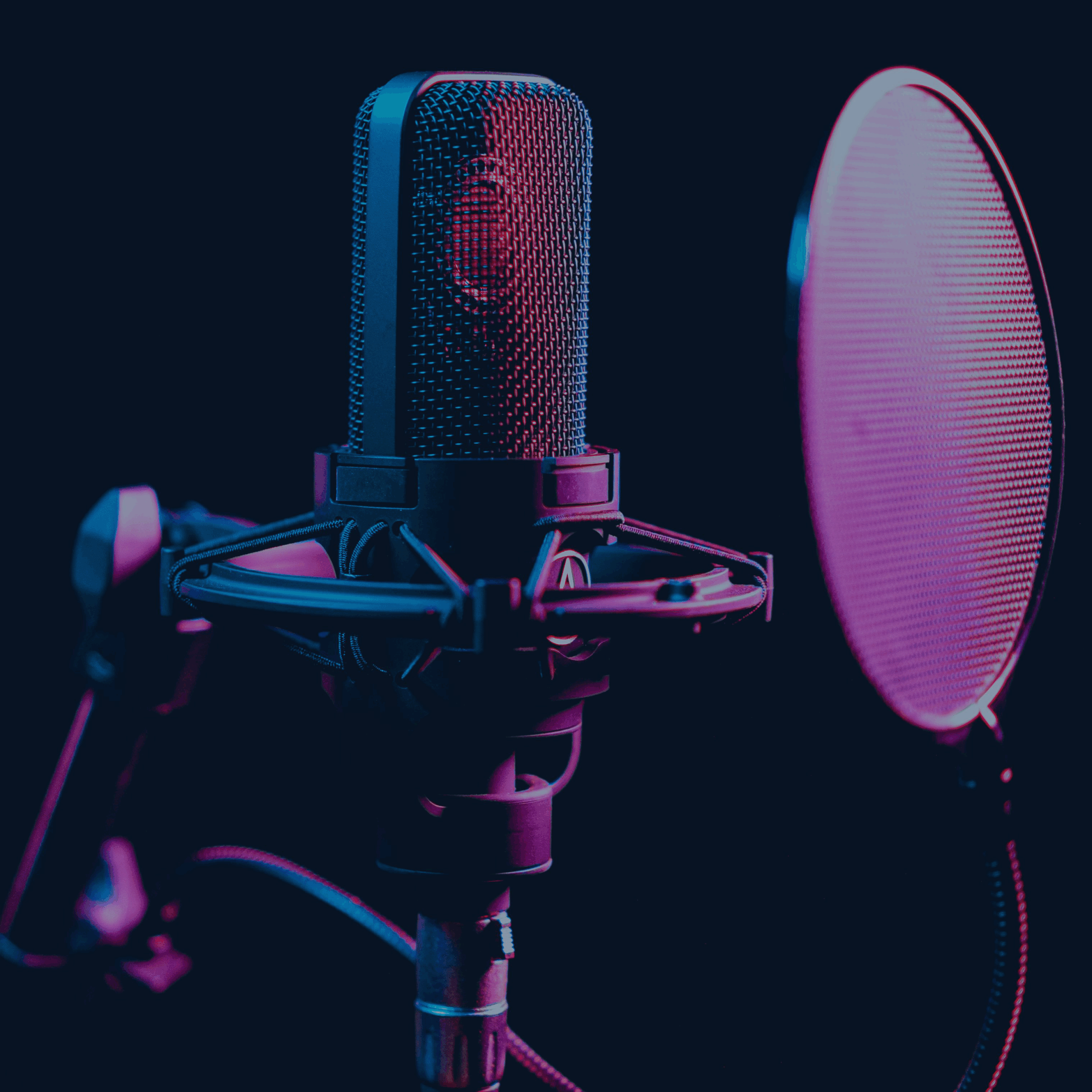 Black Microphone on a Stand